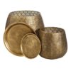 151423 Set de 2 mesas auxiliares con almacenaje 61 metal oro viejo - Imagen 2