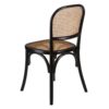 105558 Silla de diseño vintage inspiración Thonet madera negro y ratán natural - Imagen 2