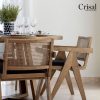 ARTHUR Silla nórdico vintage madera roble natural, respaldo rejilla y asiento lino