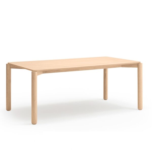 Mesa de comedor de diseño rectangular nórdica y minimalista en madera natural