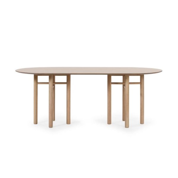 13720_TE  Mesa de comedor JUNCO ovalada de diseño nórdico 200 madera