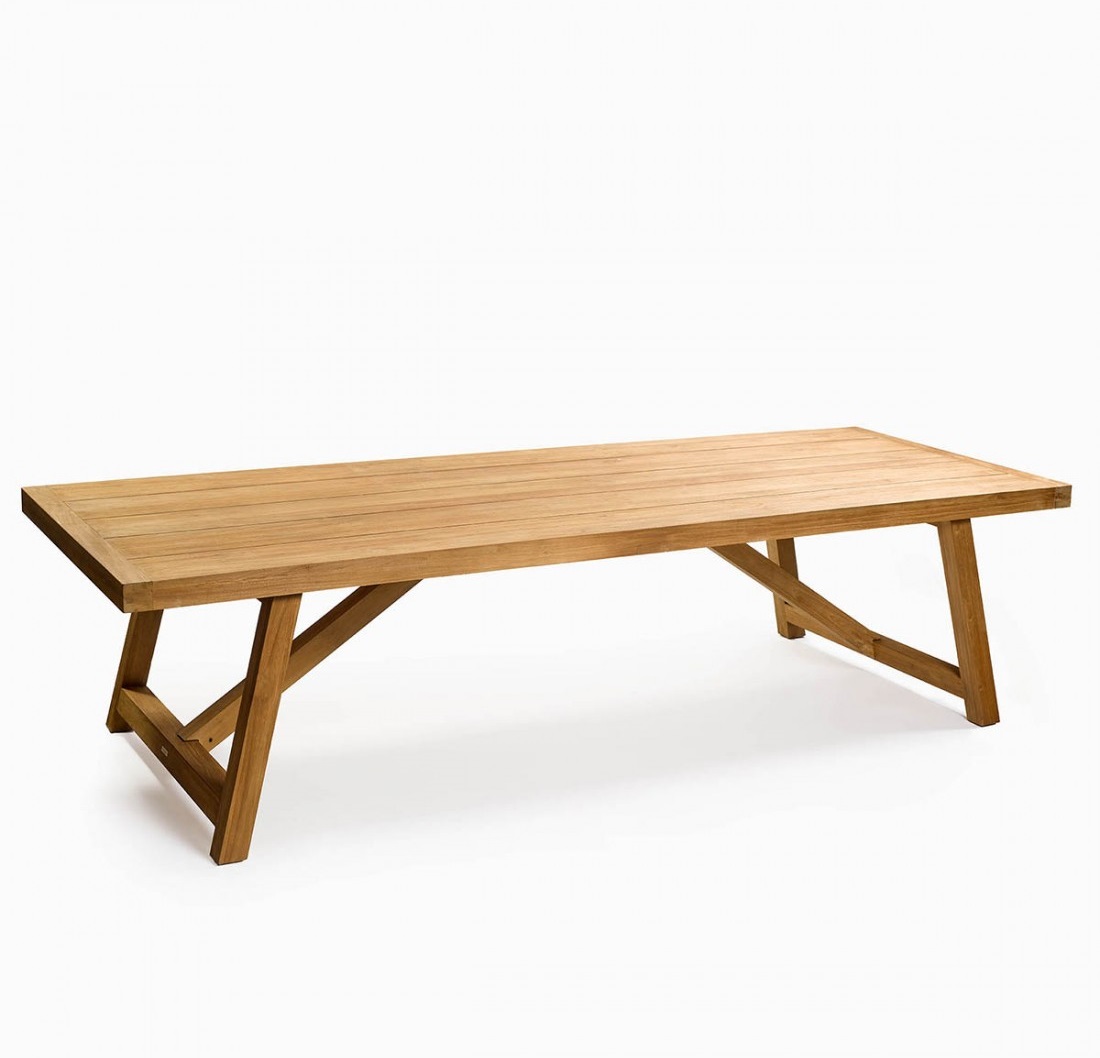 Mesa de jardín extensible en madera de teka