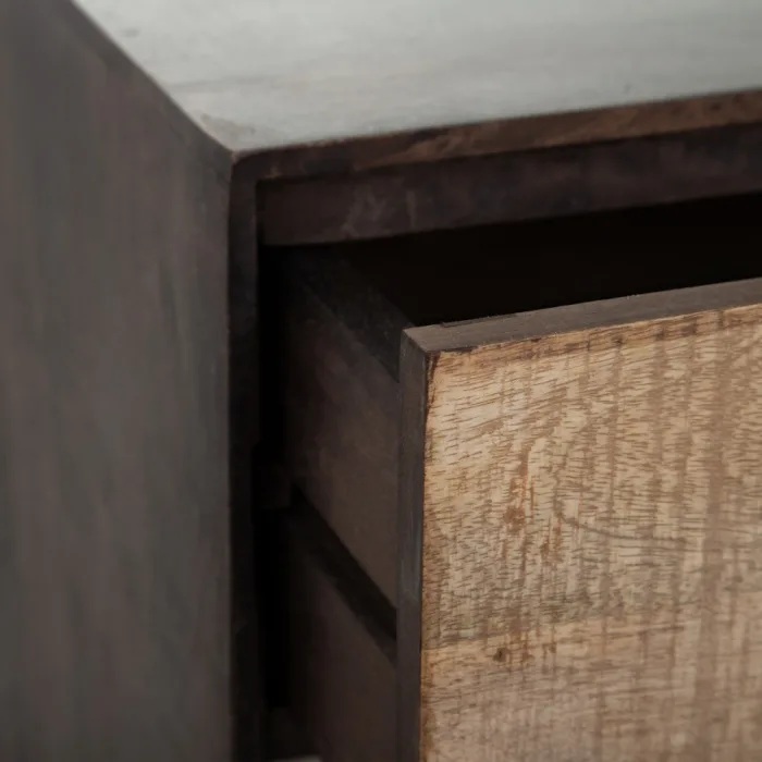 121984 Mueble de televisión rústico industrial 140 madera natural y marrón - Imagen 4