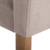 121786 Silla de diseño clásico madera y tela color topo con capitoné en respaldo - Imagen 2