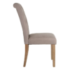 121786 Silla de diseño clásico madera y tela color topo con capitoné en respaldo - Imagen 5