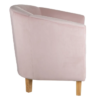 152421 Sillón butaca de diseño nórdico patas madera y tela rosa claro - Imagen 5