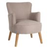 121789 Sillón butaca de diseño nórdico patas de madera y tela color topo - Imagen 6