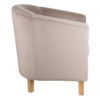152419 Sillón butaca de diseño nórdico patas madera y tela color topo - Imagen 3