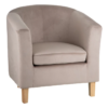 152419 Sillón butaca de diseño nórdico patas madera y tela color topo - Imagen 7