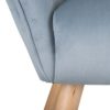152424 Sillón de diseño nórdico patas de madera natural y tela azul claro - Imagen 2