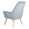 152424 Sillón de diseño nórdico patas de madera natural y tela azul claro - Imagen 4