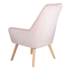 152425 Sillón de diseño nórdico patas de madera natural y tela rosa claro - Imagen 4