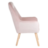 152425 Sillón de diseño nórdico patas de madera natural y tela rosa claro - Imagen 5