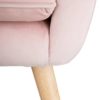 152429 Sillón de diseño nórdico patas madera natural y tela rosa claro botones respaldo - Imagen 2