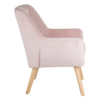 152429 Sillón de diseño nórdico patas madera natural y tela rosa claro botones respaldo - Imagen 5