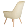 152426 Sillón de diseño nórdico patas de madera natural y tela verde claro - Imagen 4