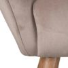 152423 Sillón de diseño nórdico patas de madera natural y tela color topo - Imagen 2