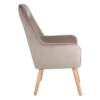 152423 Sillón de diseño nórdico patas de madera natural y tela color topo - Imagen 5
