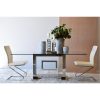 34KF1027 Silla de diseño moderno de polipiel blanco y patas de acero