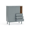 13727_TE Mueble auxiliar de diseño moderno nórdico CORVO 100 gris perla - Imagen 3