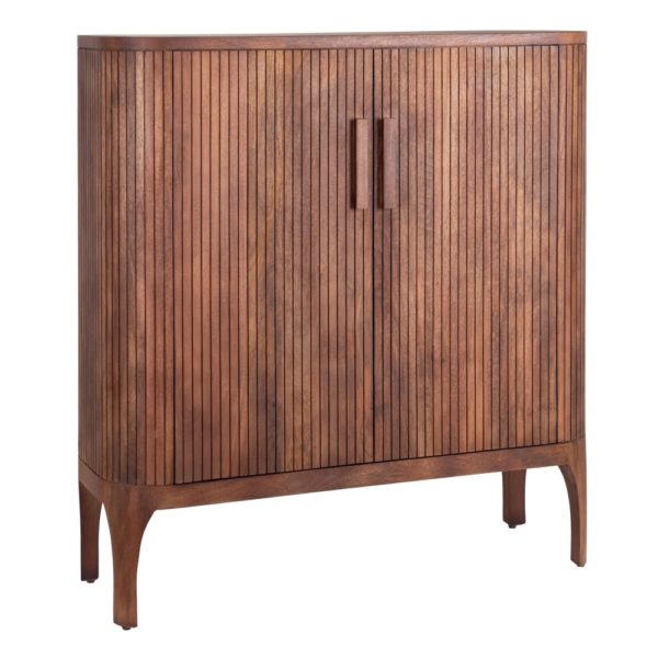 152866 Armario de diseño colonial vintage 117 madera marrón relieves verticales