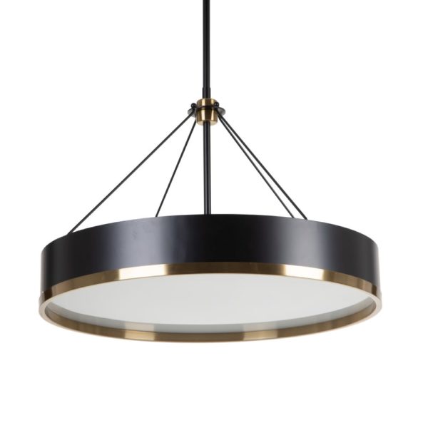 153675 Lámpara de techo de diseño vintage 60 pantalla circular metal negro y oro
