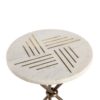 66592/00 Mesa auxiliar de diseño vintage 40 mármol blanco y metal dorado - Imagen 4