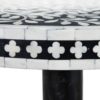 152828 Mesa auxiliar redonda de diseño vintage 61 madera blanco y negro dibujos florales - Imagen 2