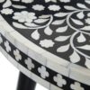 152828 Mesa auxiliar redonda de diseño vintage 61 madera blanco y negro dibujos florales - Imagen 3