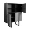 Mueble aparador de diseño moderno minimalista madera wengue y acero 2