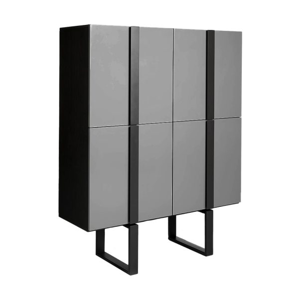 Mueble aparador de diseño moderno minimalista madera wengue y acero