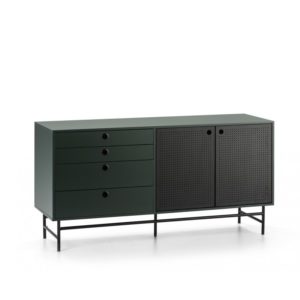 Mueble aparador diseño moderno industrial verde y negro (1)