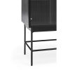 Mueble auxiliar diseño moderno y minimalista negro y vidrio 8