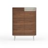 Mueble auxiliar diseño moderno y minimalista nogal y metal gris 4