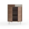 Mueble auxiliar diseño moderno y minimalista nogal y metal gris 5
