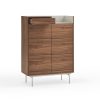 Mueble auxiliar diseño moderno y minimalista nogal y metal gris 7