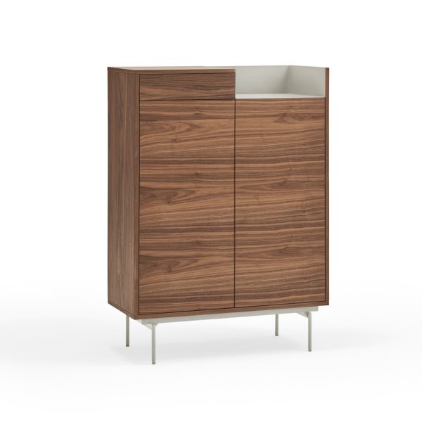 Mueble auxiliar diseño moderno y minimalista nogal y metal gris 8
