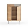 Mueble auxiliar diseño moderno y minimalista roble y metal gris 5