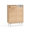 Mueble auxiliar diseño moderno y minimalista roble y metal gris 6