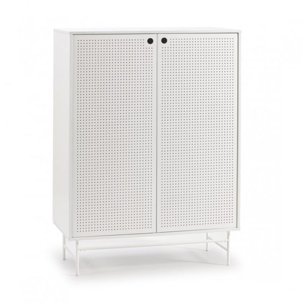 Mueble auxiliar diseño moderno industrial blanco (4)