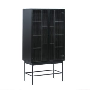 Mueble auxiliar diseño moderno y minimalista negro y vidrio (5)