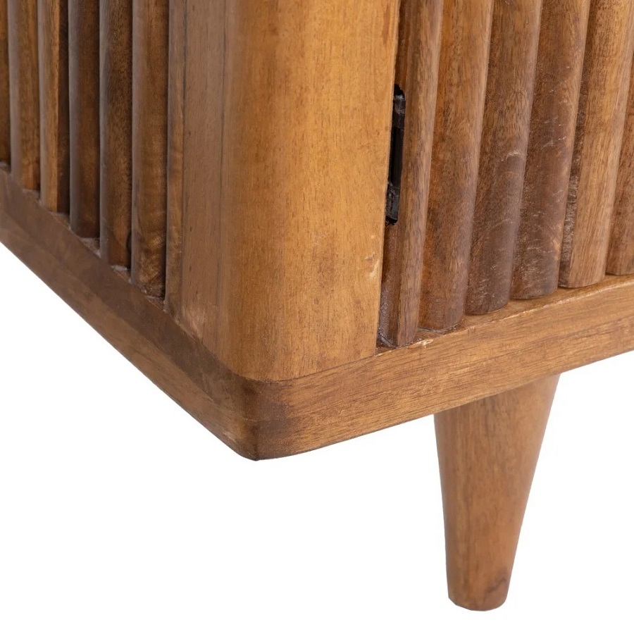 152796 Mueble de televisión rústico vintage 180 madera mango y sobre de mármol oscuro - Imagen 3