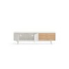 Mueble tv diseño moderno minimalista blanco y roble 4