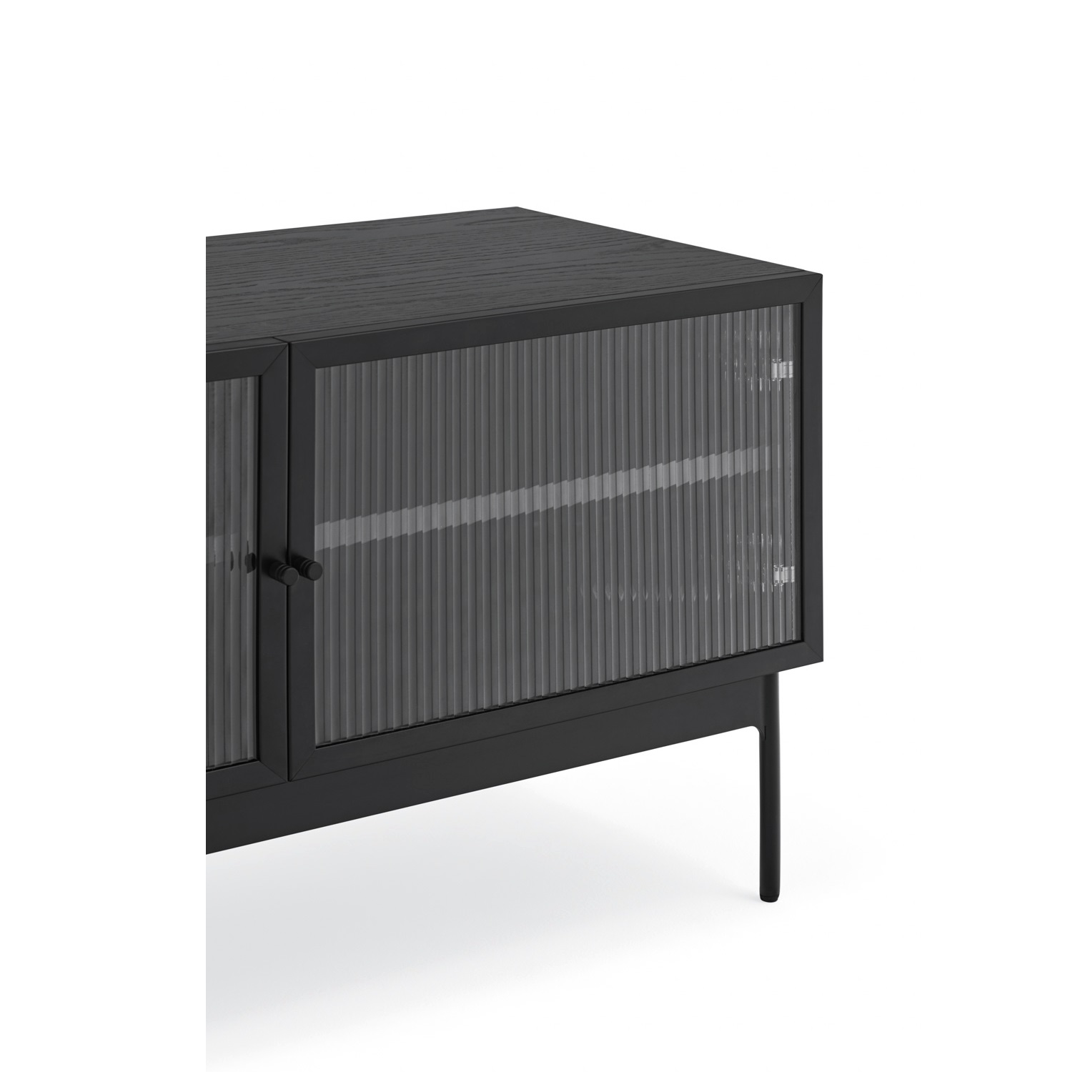 Mueble tv diseño moderno y minimalista negro y vidrio 6