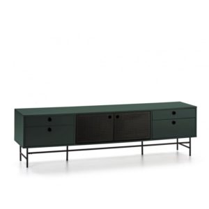 Mueble tv diseño moderno industrial verde y negro (2)