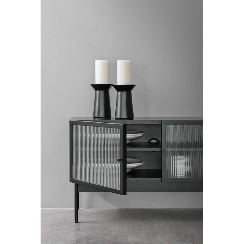 13703_TE Mueble TV de diseño moderno y vanguardista BLUR 180 en madera y cristal - Imagen 4