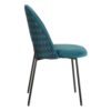 152545 Silla de diseño vintage metal negro y tapizado tonos azules con estampado geométrico - Imagen 2