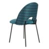 152545 Silla de diseño vintage metal negro y tapizado tonos azules con estampado geométrico - Imagen 3