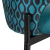 152545 Silla de diseño vintage metal negro y tapizado tonos azules con estampado geométrico - Imagen 4