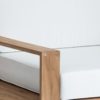 28117 Sillón de diseño rústico nórdico SCIACCA 92 madera color natural y cojines blancos - Imagen 4